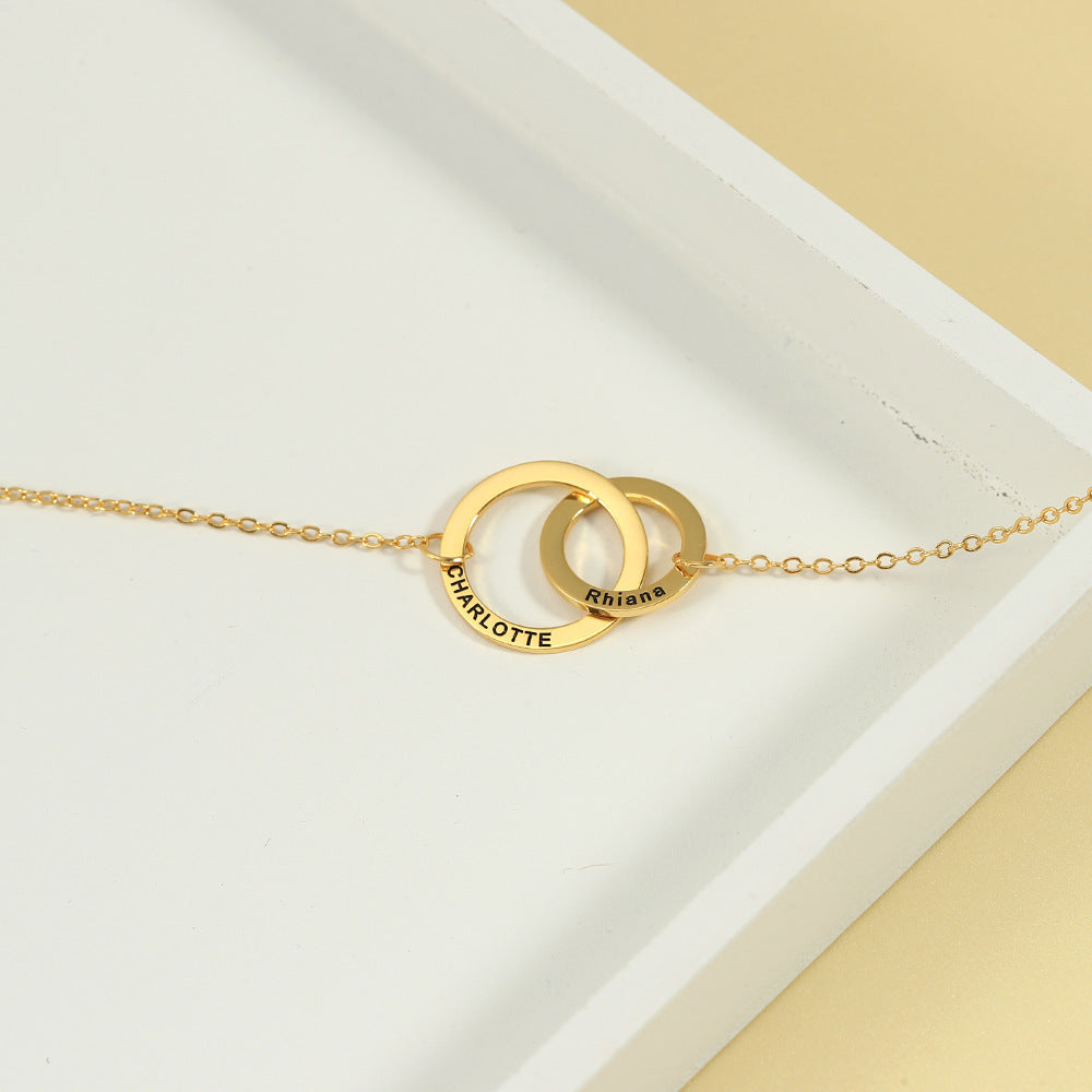 Double Links Interlocking Customizable Necklace