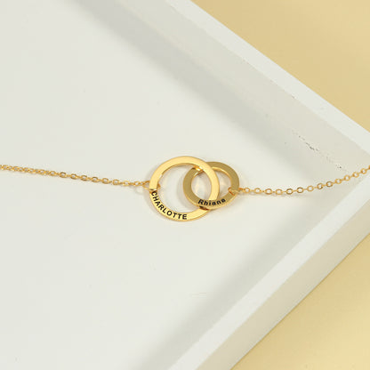 Double Links Interlocking Customizable Necklace