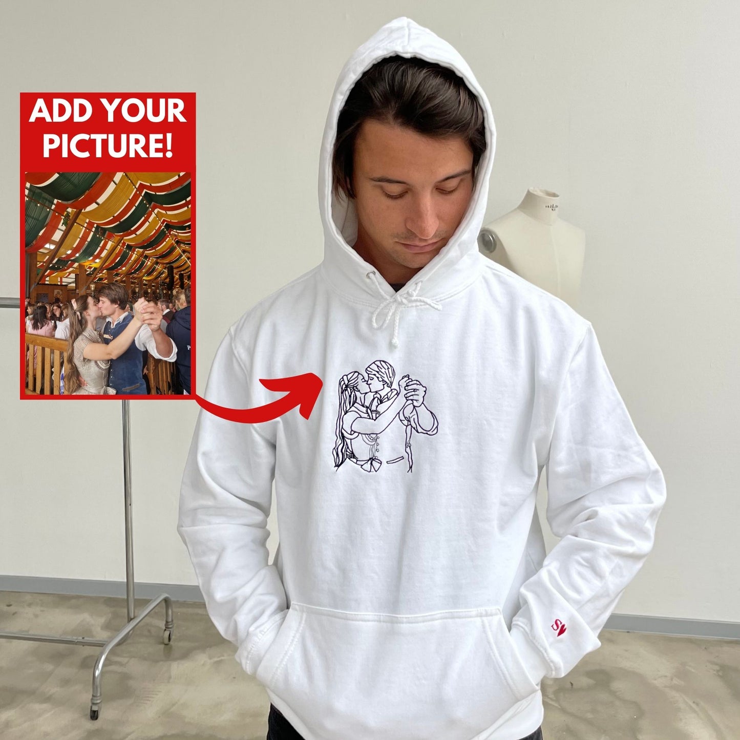 Custom Embroidery Hoodie (Upload Your Picture) - Unisex