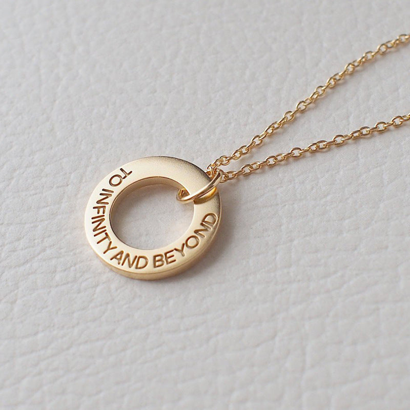 Trendy Simple Hollow Ring Design Customizable Name Necklace