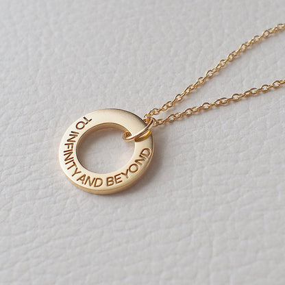 Trendy Simple Hollow Ring Design Customizable Name Necklace