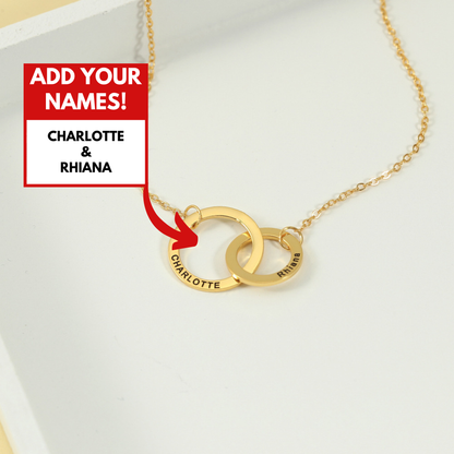 Double Links Interlocking Customizable Necklace