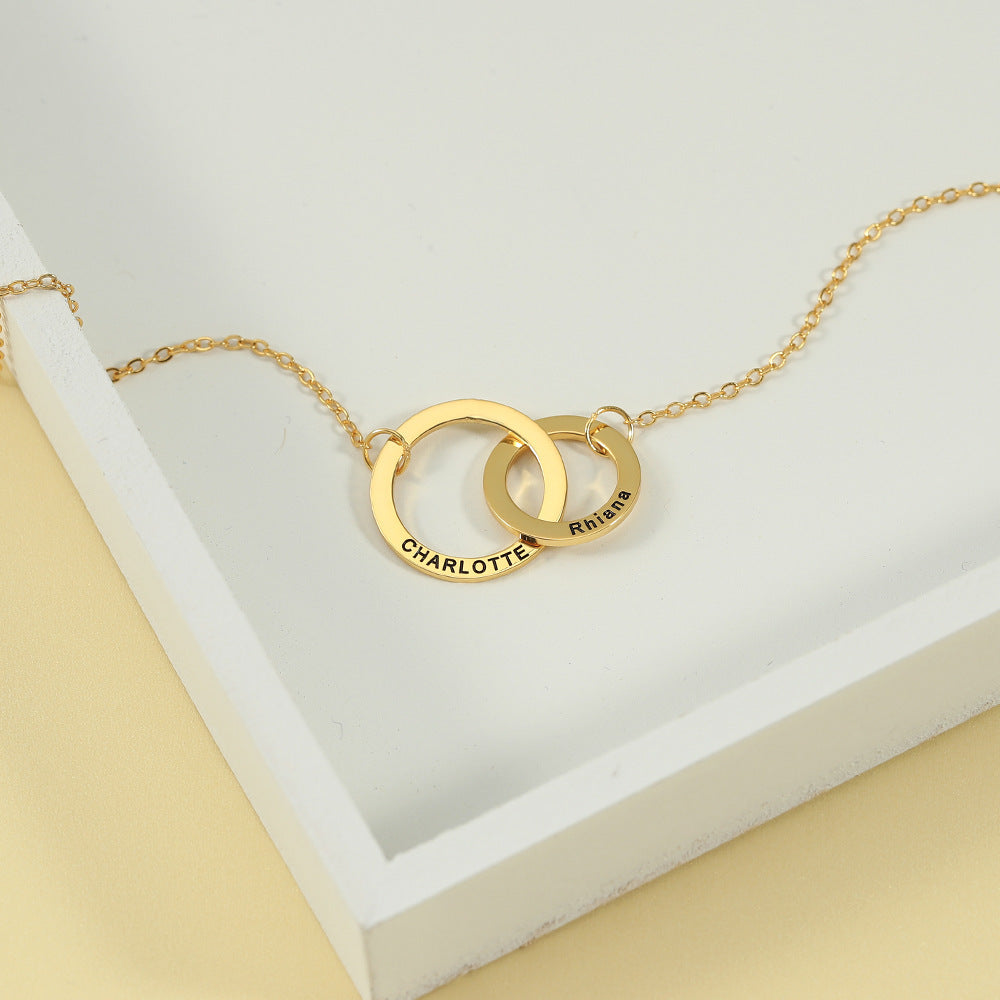 Double Links Interlocking Customizable Necklace