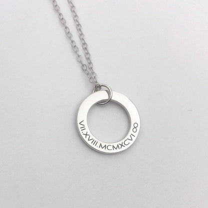 Trendy Simple Hollow Ring Design Customizable Name Necklace